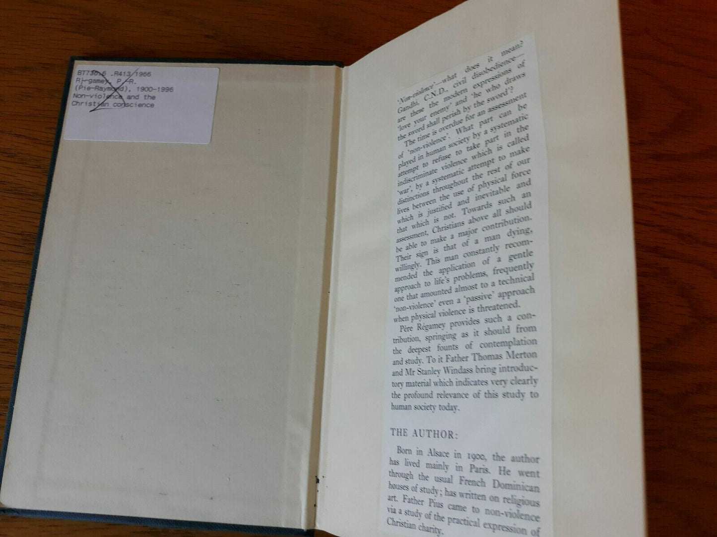 Non-Violence and the Christian Conscience by P. Regamey O.P 1966 Hardcover