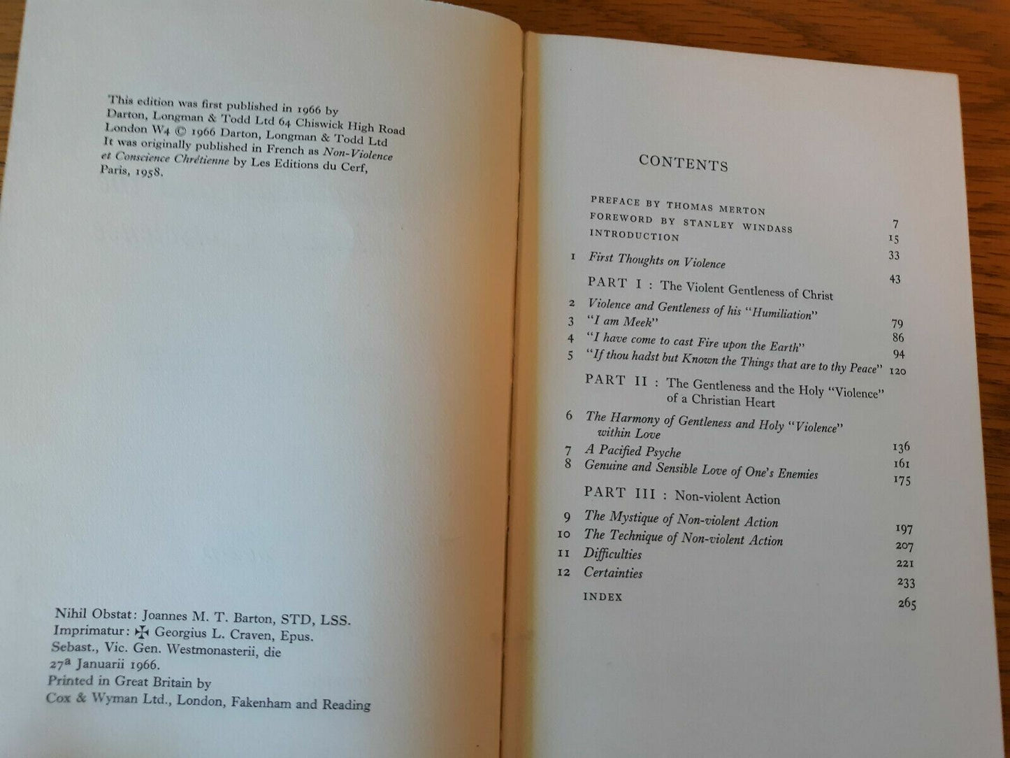Non-Violence and the Christian Conscience by P. Regamey O.P 1966 Hardcover