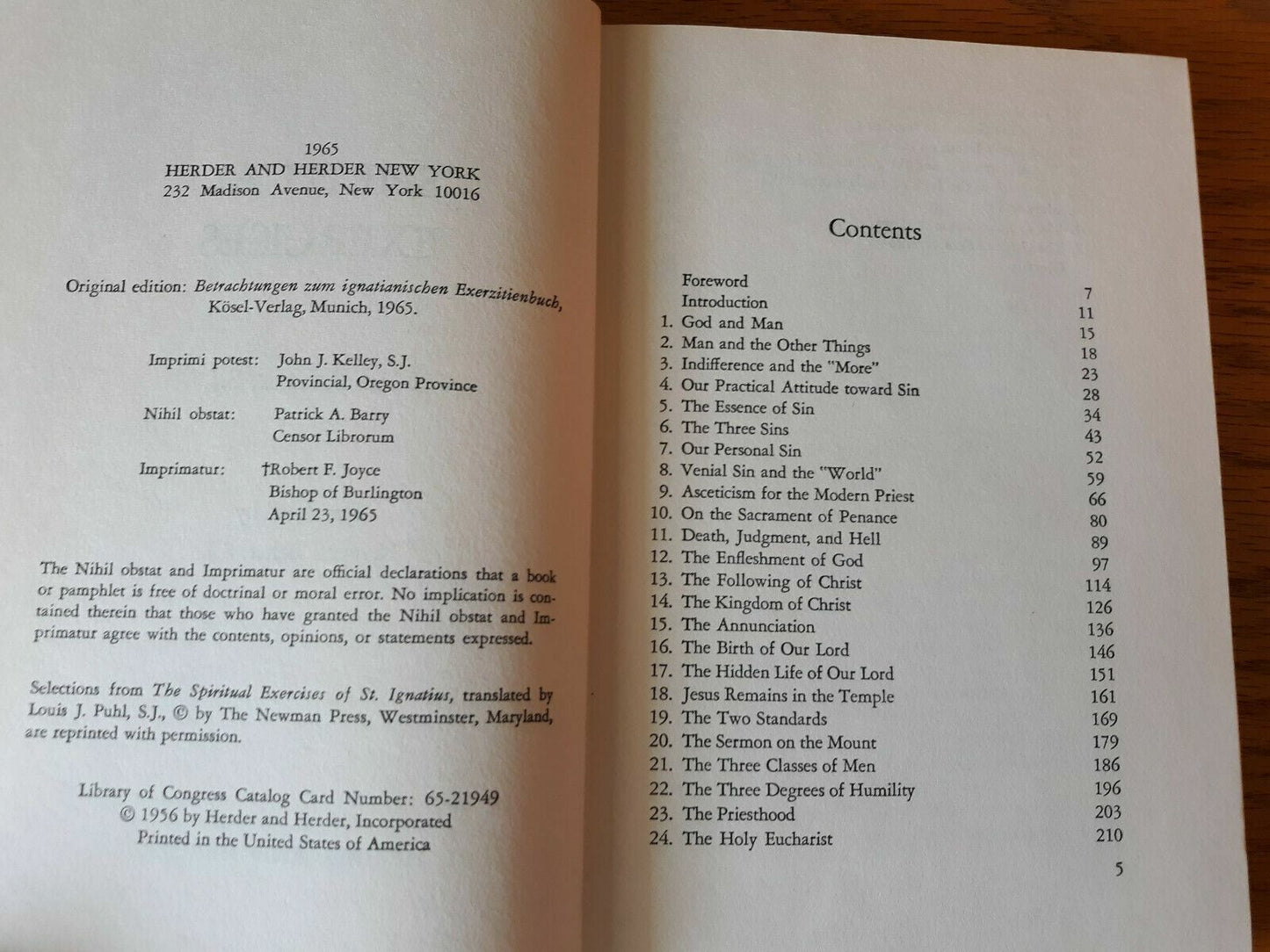 Spiritual Exercises Karl Rahner 1965 Hardcover Herder And Herder