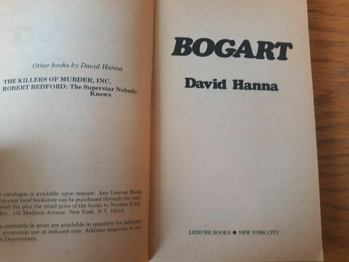 Bogart A Confidential Biography by David Hanna 1976