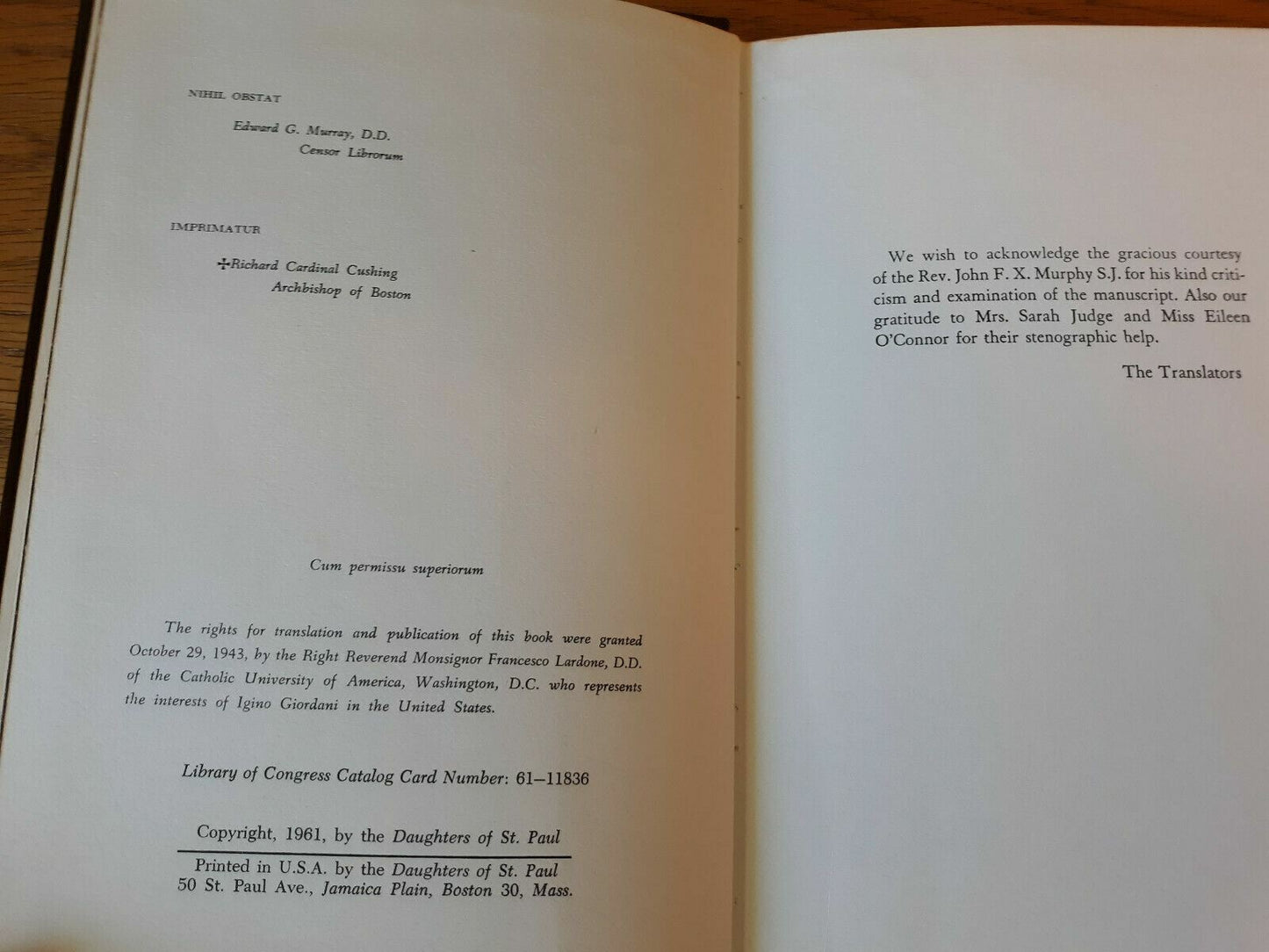 St. Paul Apostle and Martyr by Igino Giordani 1961 Hardcover