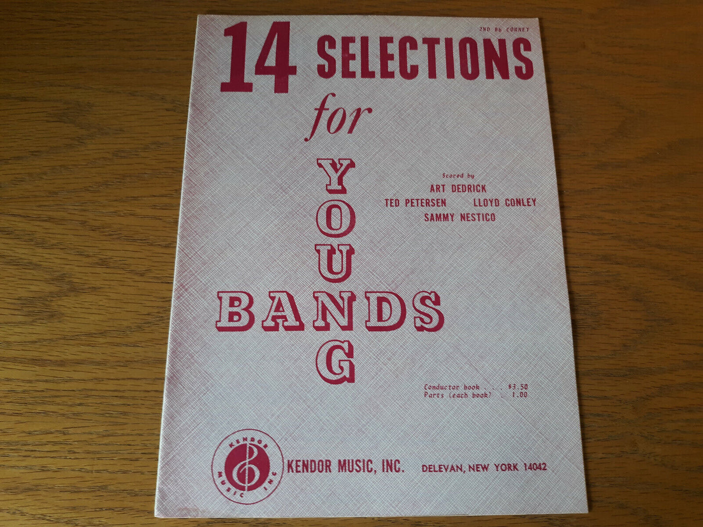 14 Selections For Young Bands 1970 Art Dedrick Kendor Music 2nd Bb Cornet