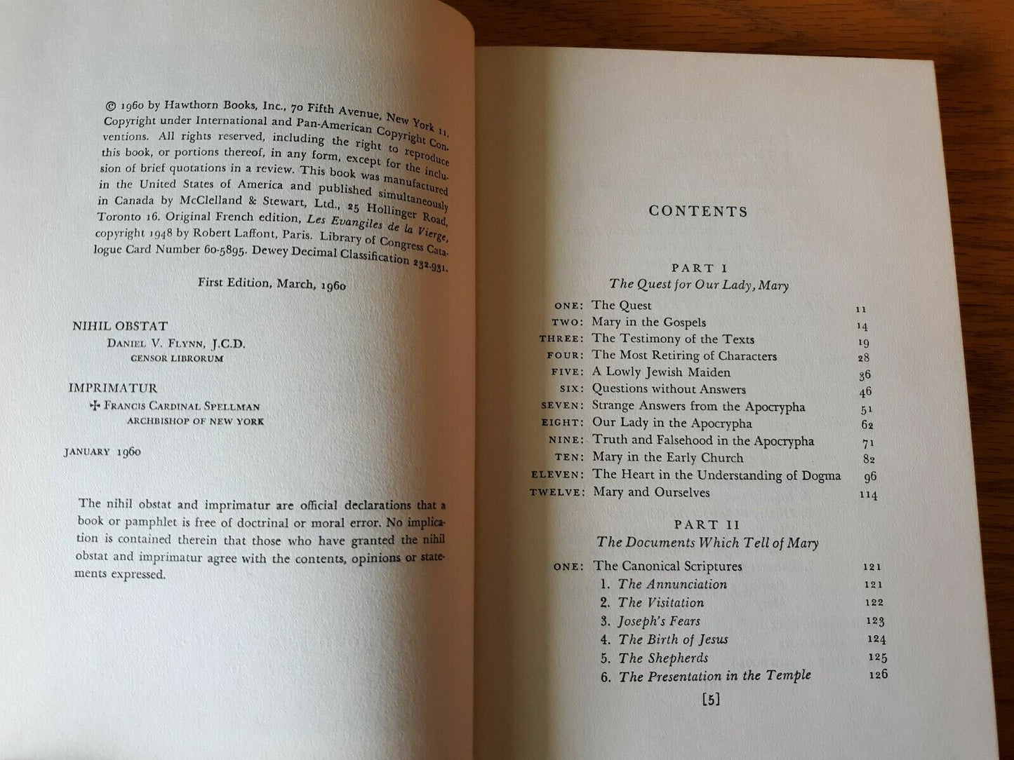 The Book Of Mary Henri Daniel-Rops 1960 1st Edition Hardcover Hawthorn Books B