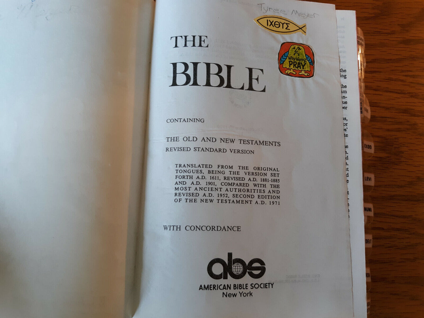 The Bible Revised Standard Version With Concordance, Abs, 1983 Hardcover