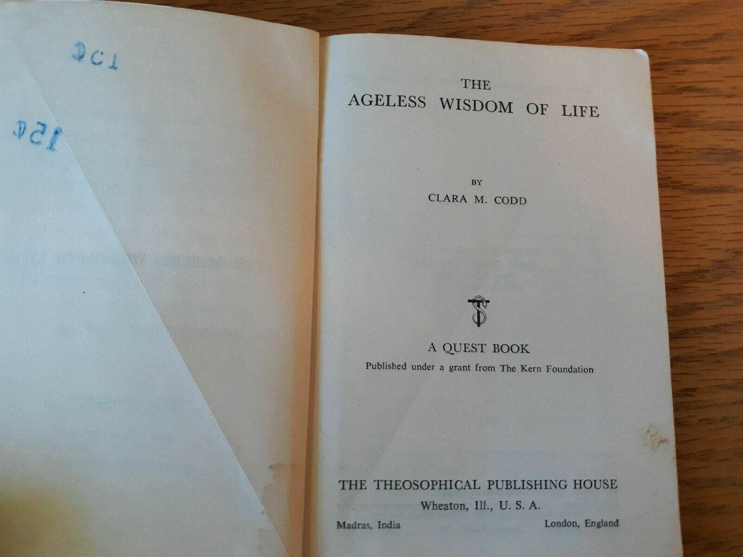 The Ageless Wisdom Of Life Clara M Codd 1967 Paperback Theosophical Publishing H