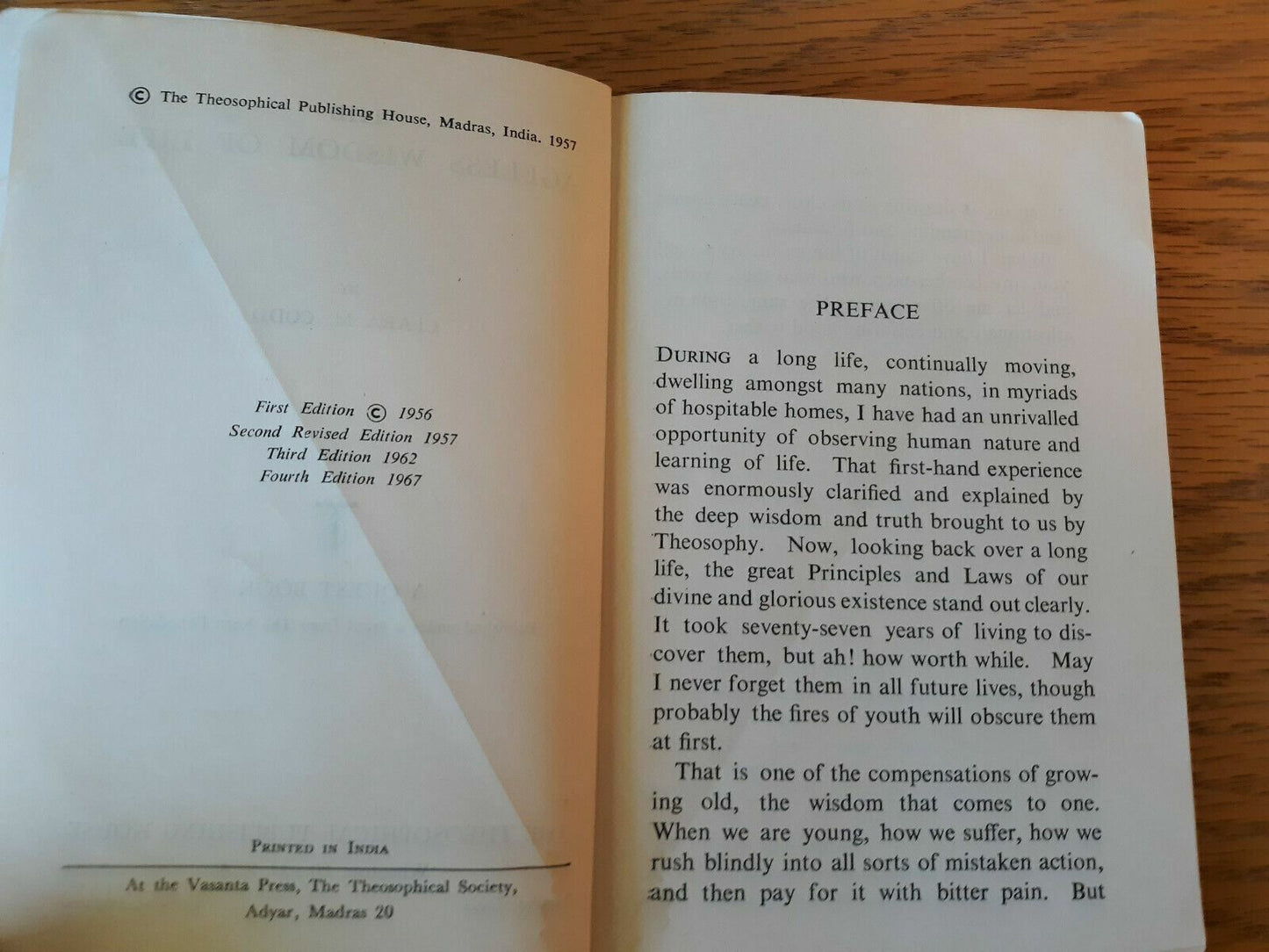 The Ageless Wisdom Of Life Clara M Codd 1967 Paperback Theosophical Publishing H