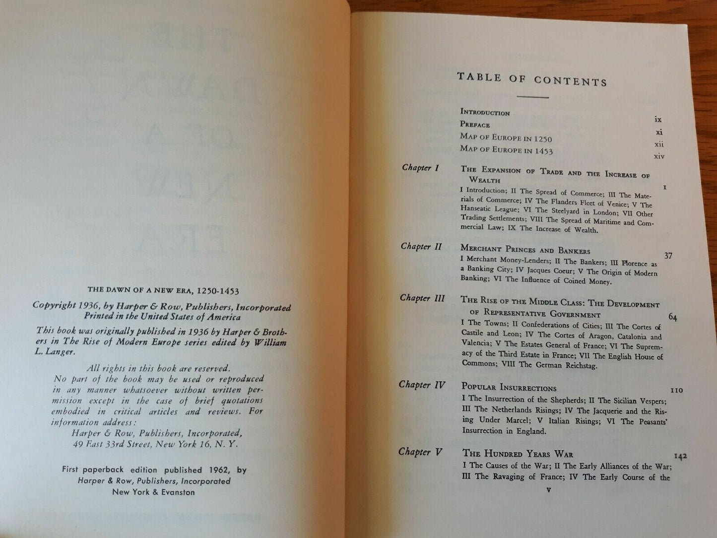 The Dream of a New Era 1250-1453 Edward Cheyney 1962 Harper & Row