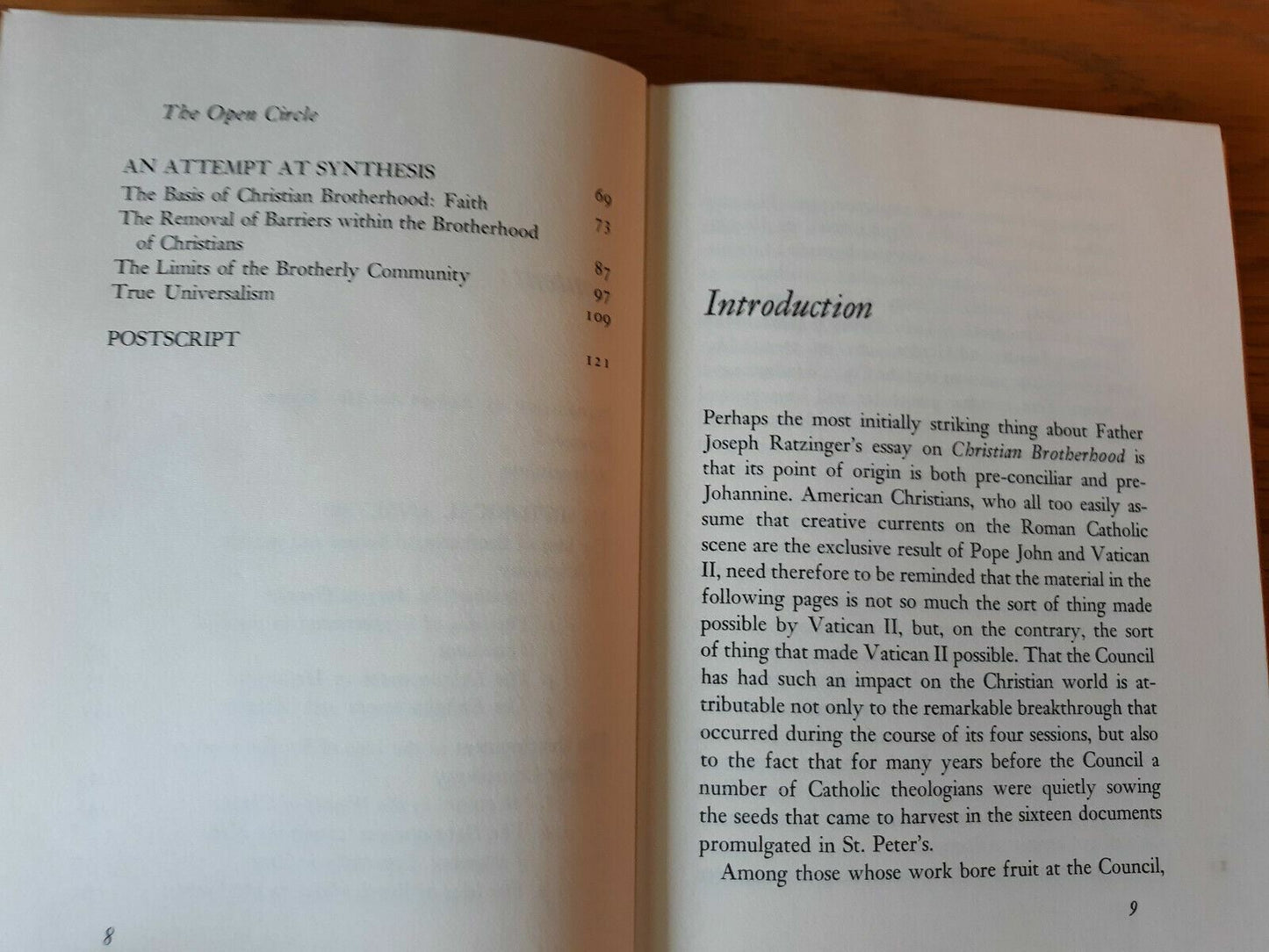 The Open Circle The Meaning of Christian Brotherhood Joseph Ratzinger 1966