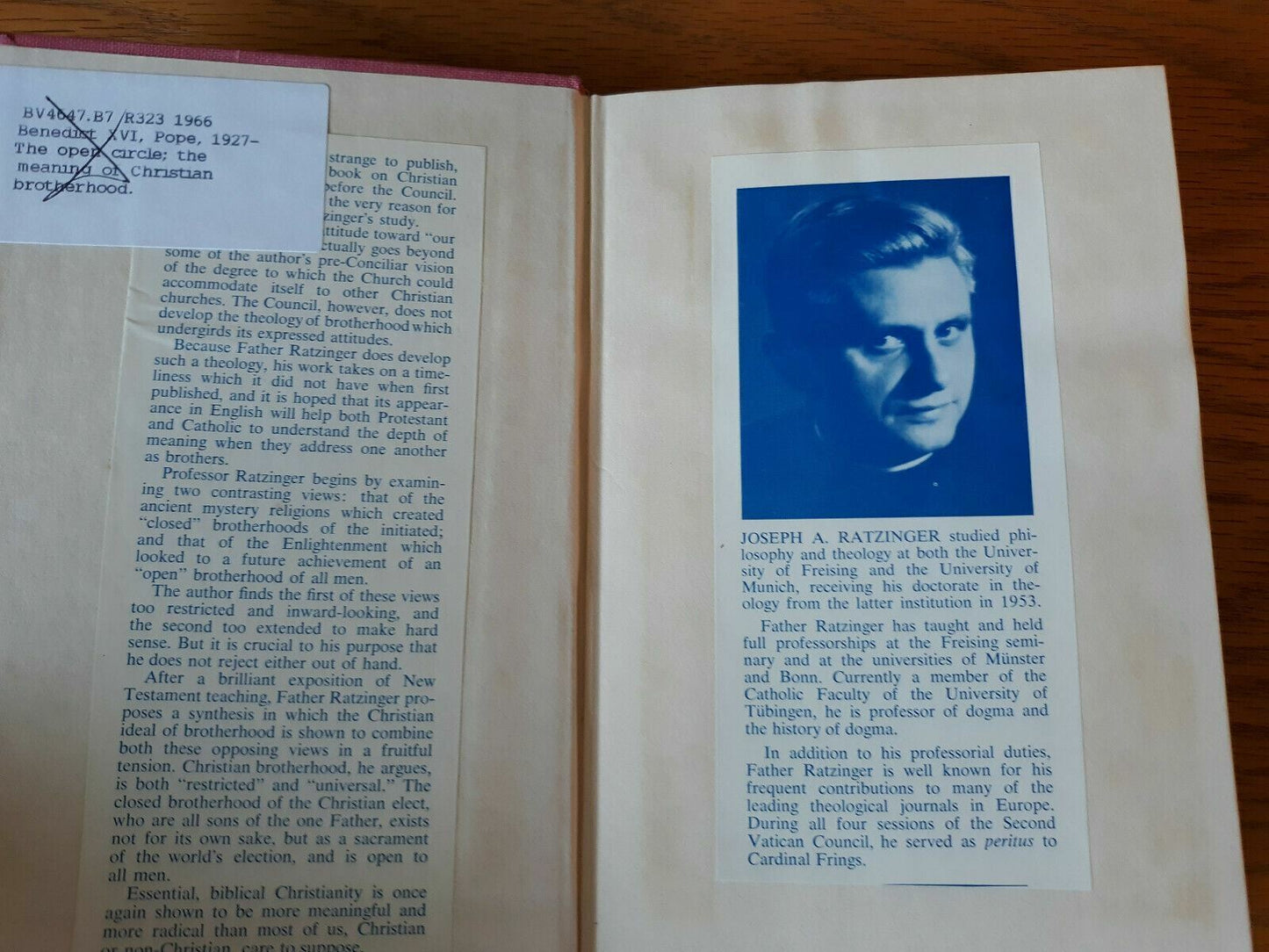 The Open Circle The Meaning of Christian Brotherhood Joseph Ratzinger 1966
