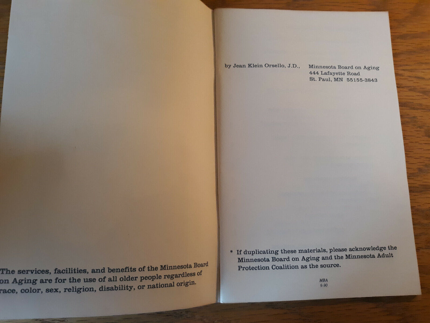 Planning For Incapacity Jean Klein Orsello Minnesota Board On Aging Paperback
