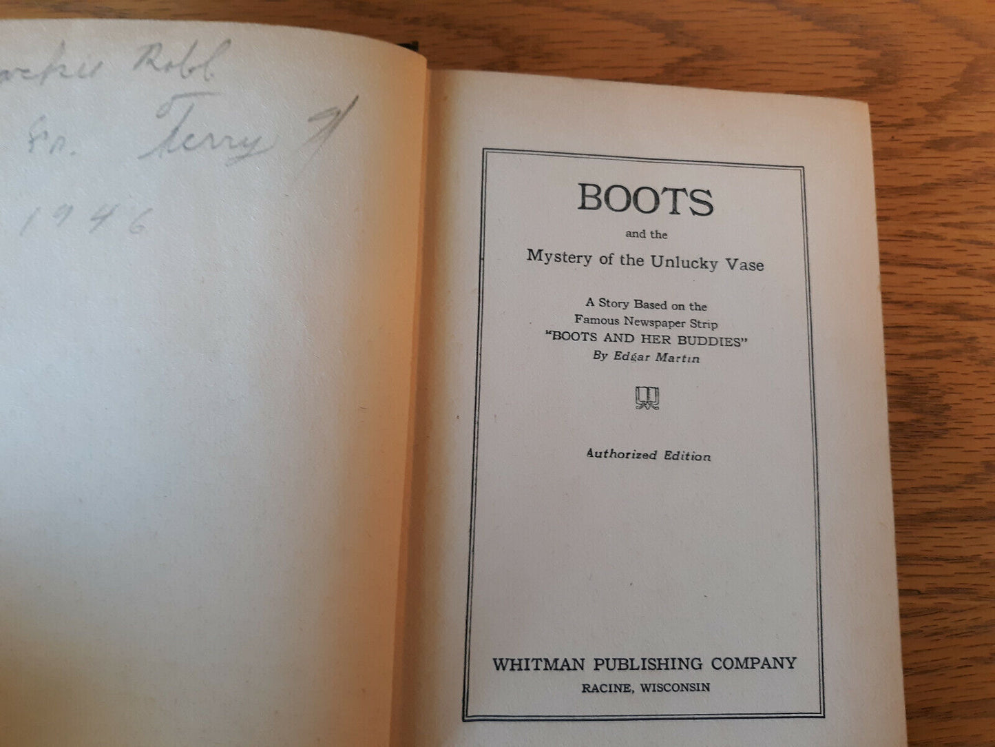 1943 Boots and the Mystery of the Unlucky Vase by Edgar Martin Hardcover
