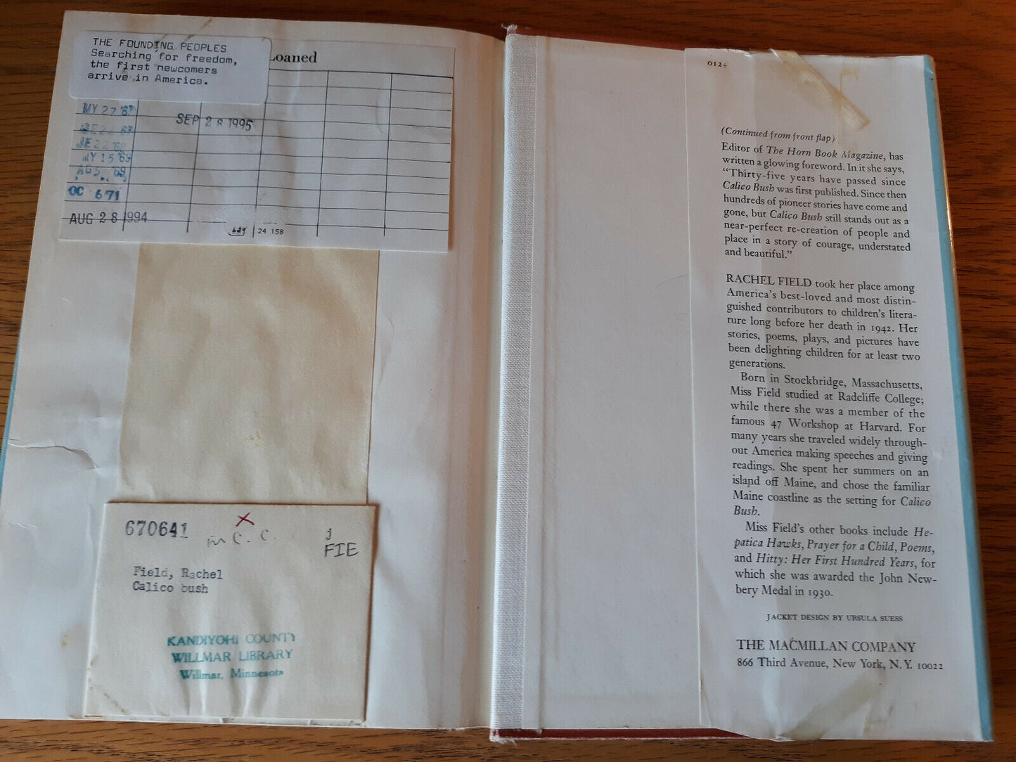 Calico Bush Rachel Field 1966 Hardcover Dust Jacket Macmillan