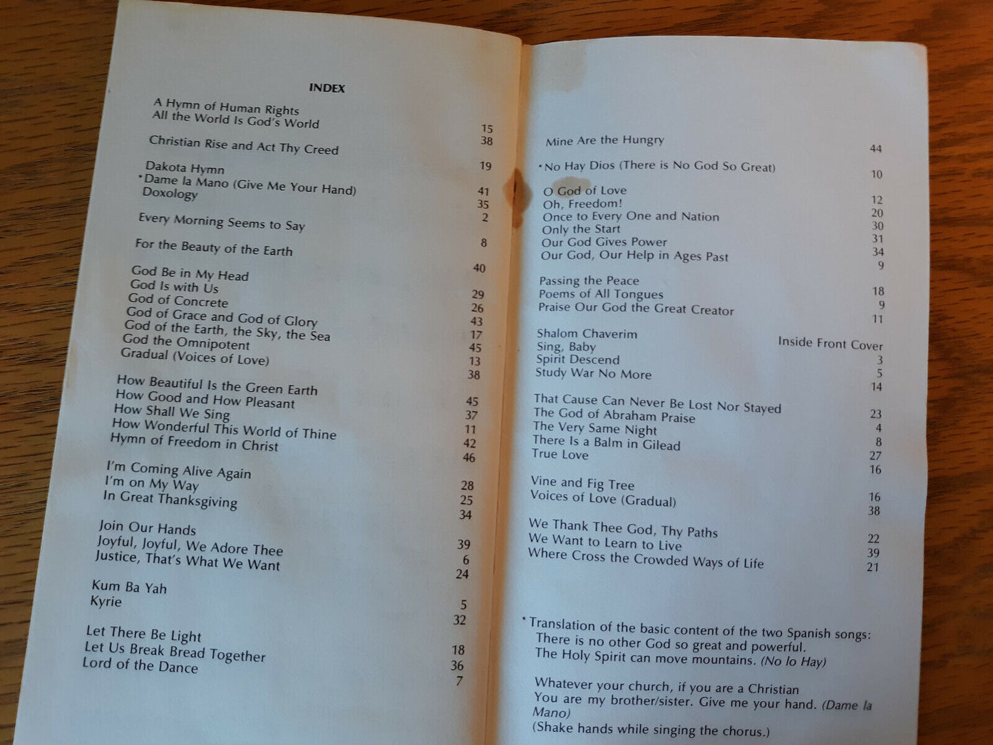 Sing Shalom 1978 United Church For Homeland Ministries Paperback