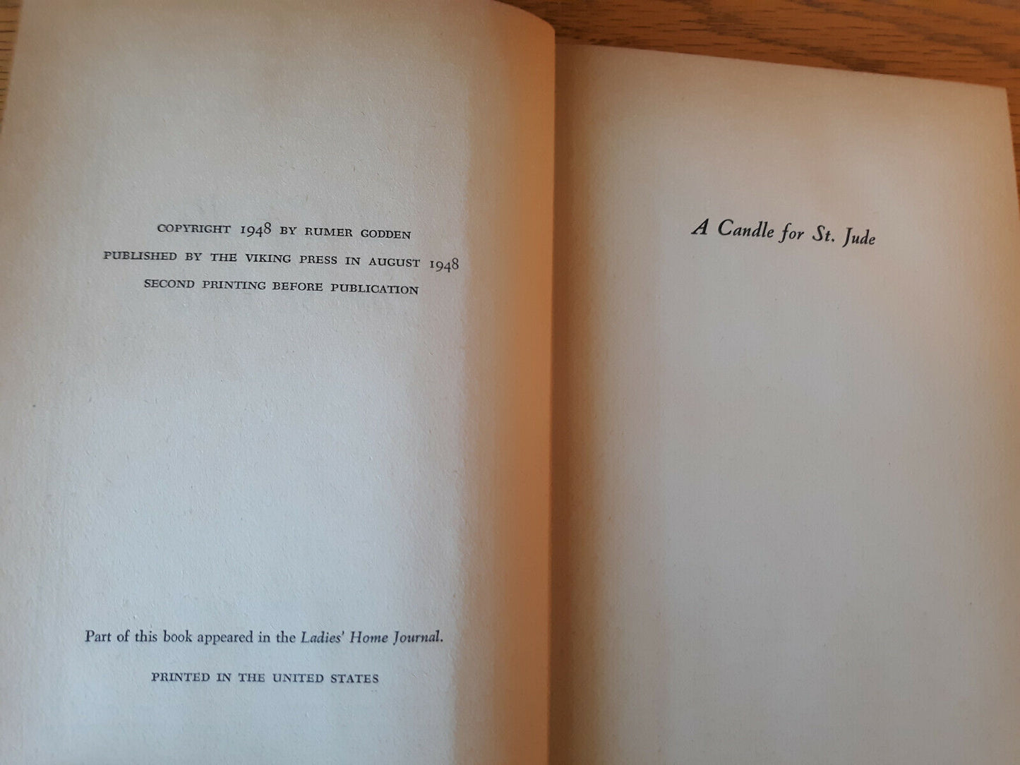 A Candle For St Jude Rumer Godden 1948 Hardcover Viking Press
