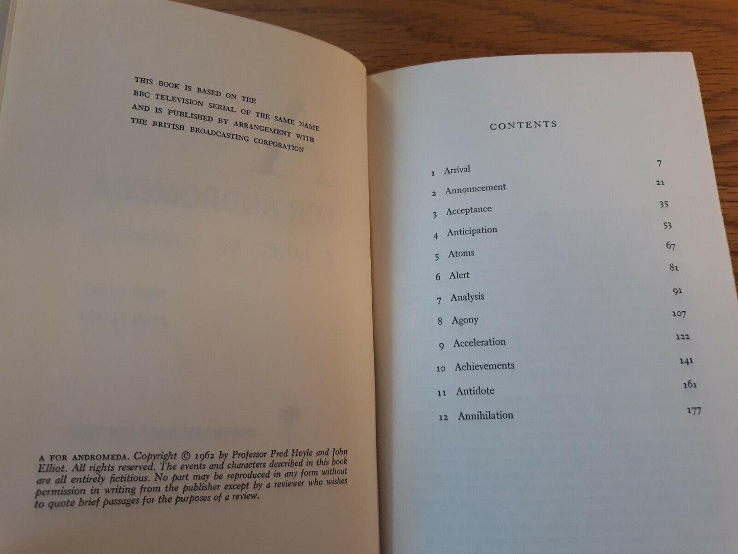 A For Andromeda Fred Hoyle And John Elliot 1962 Book Club Edition HC/DJ