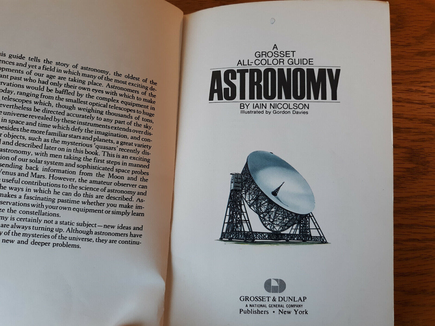 A Grosset All Color Guide Astronomy Iain Nicolson 1971 Hardcover Grosset & Dunla
