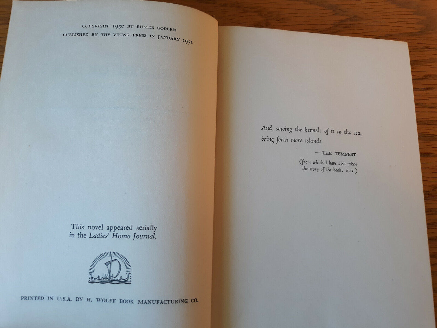A Breath Of Air Rumer Godden 1951 Hardcover Viking Press