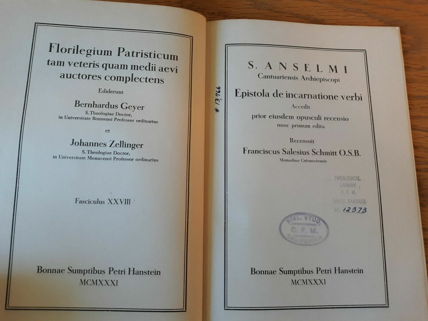 Epistola de incarnatione verbi. Accedit prior eiusdem opusculi recensio nunc pri