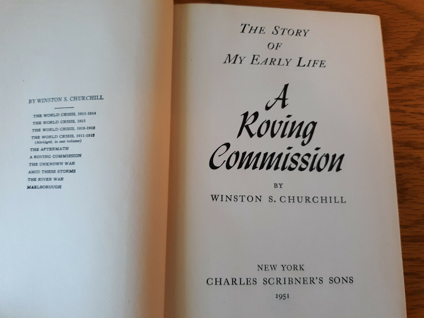 A Roving Commission Winston Churchill 1951 Hardcover Dust Jacket