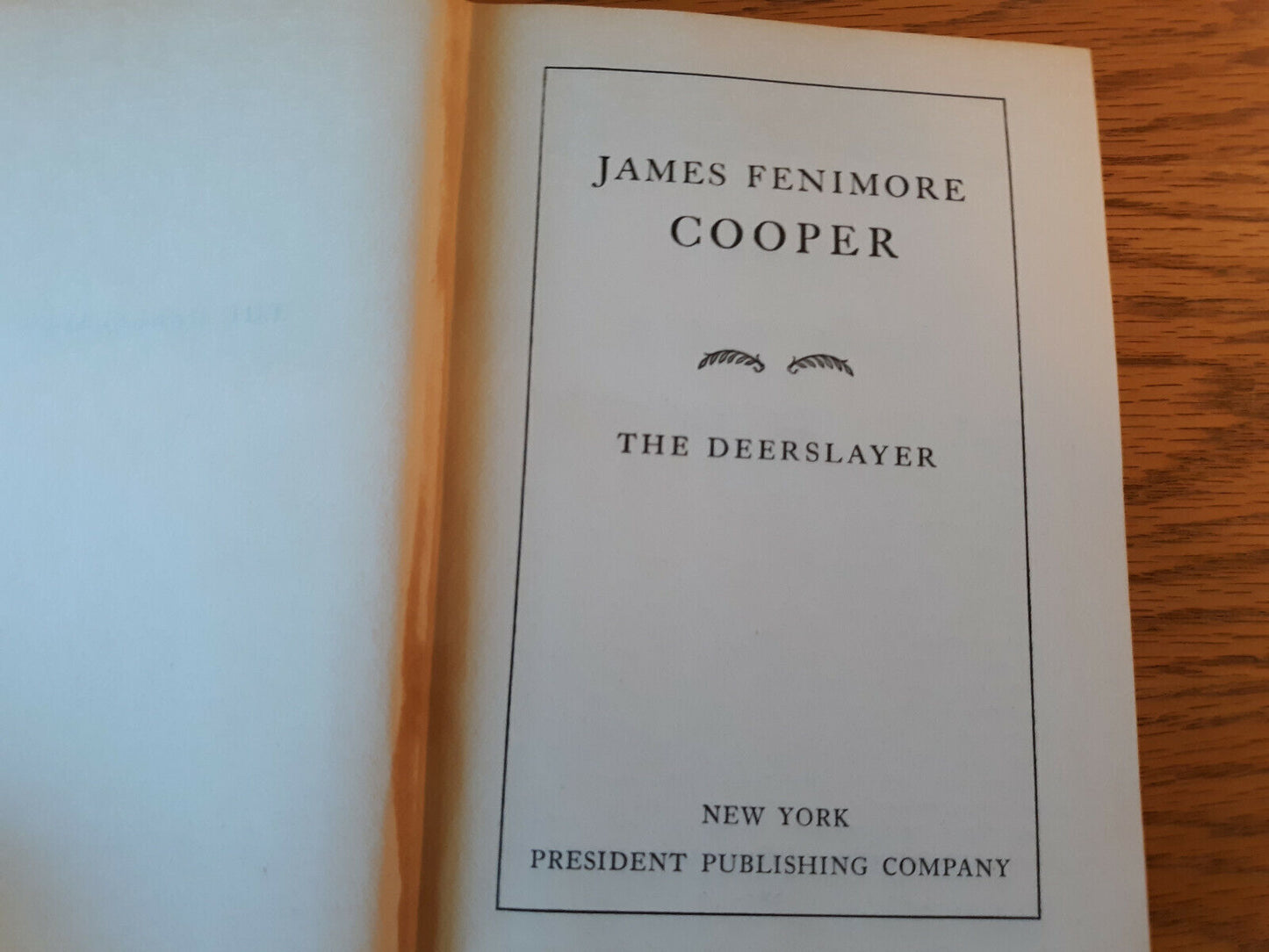 James Fenimore Cooper The Deerslayer President Publishing Company Hardcover