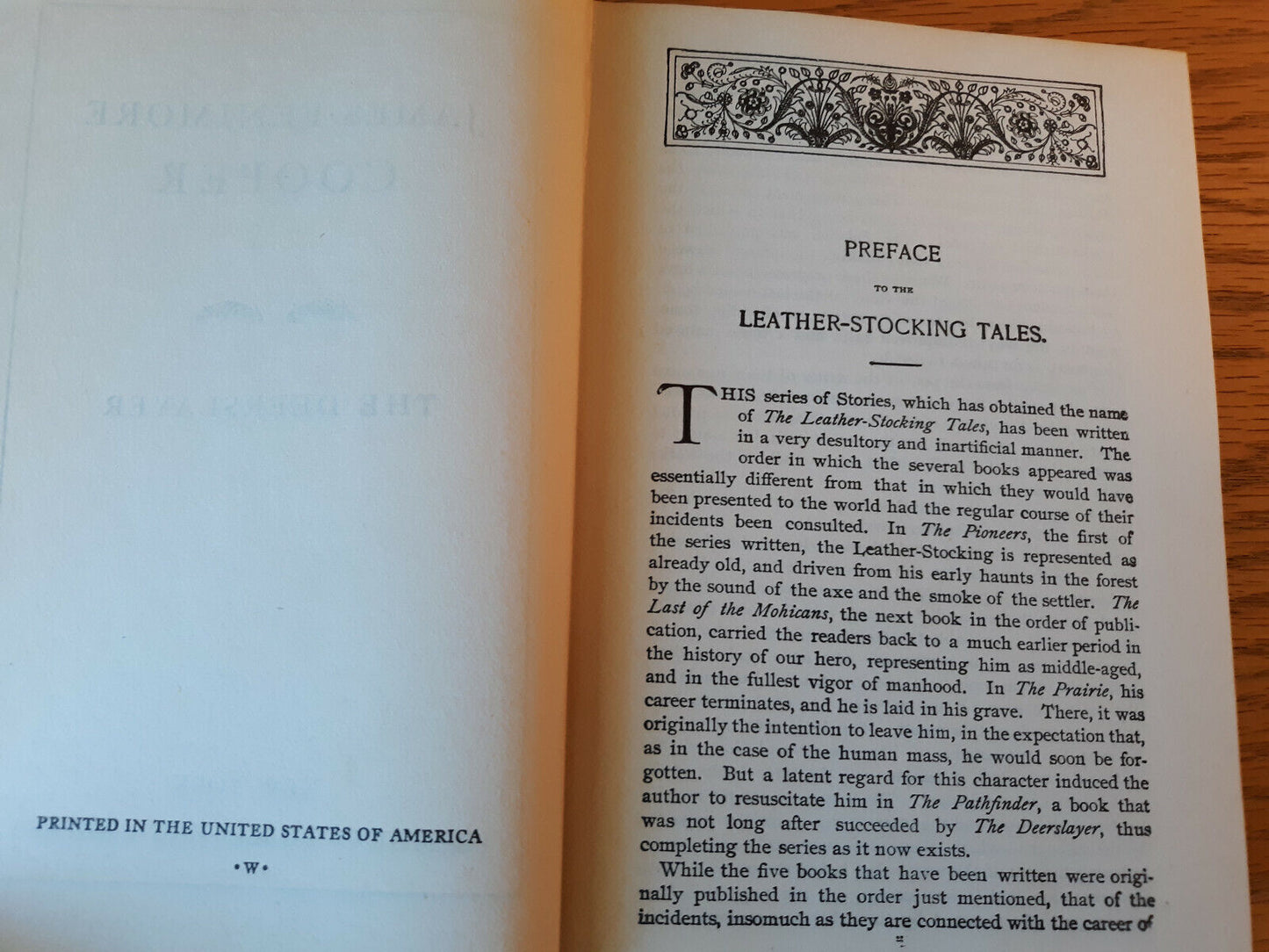 James Fenimore Cooper The Deerslayer President Publishing Company Hardcover