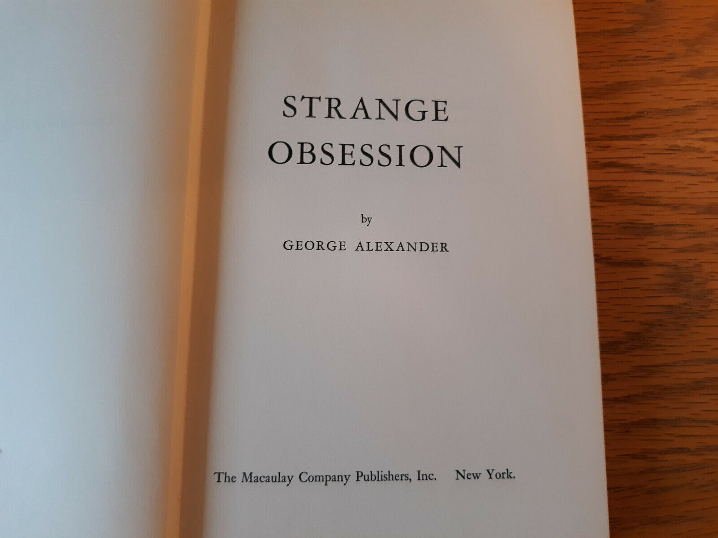 Strange Obsession by George Alexander 1959
