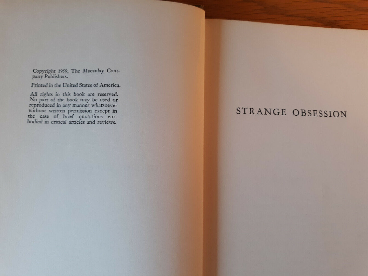 Strange Obsession by George Alexander 1959