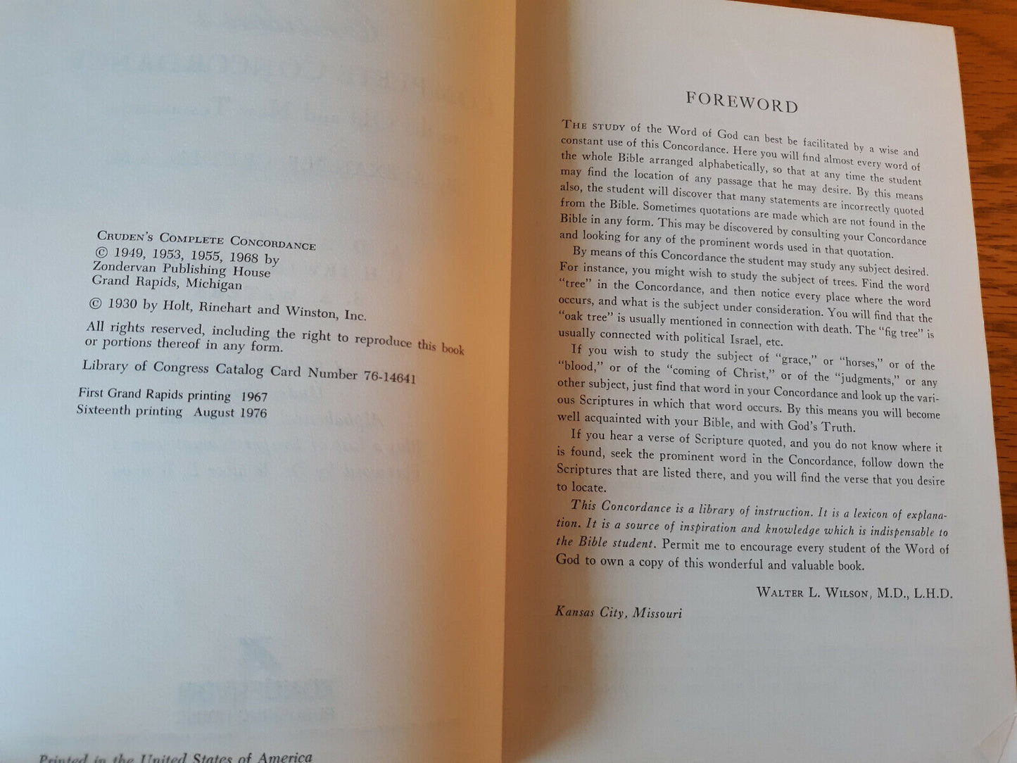 Cruden's Complete Concordance to the Old and New Testaments Hardcover 1976