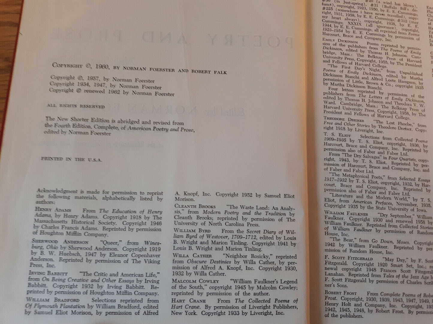 American Poetry And Prose New Shorter Edition (1962, Hardcover)