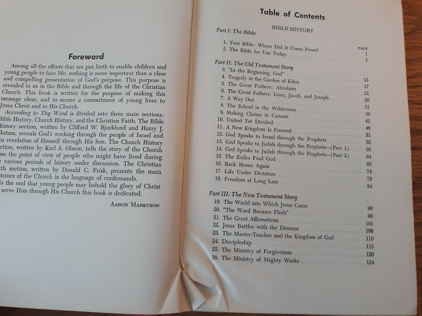 According To Thy Word Clifford Bjorklund 1955 Covenant Press Hardcover