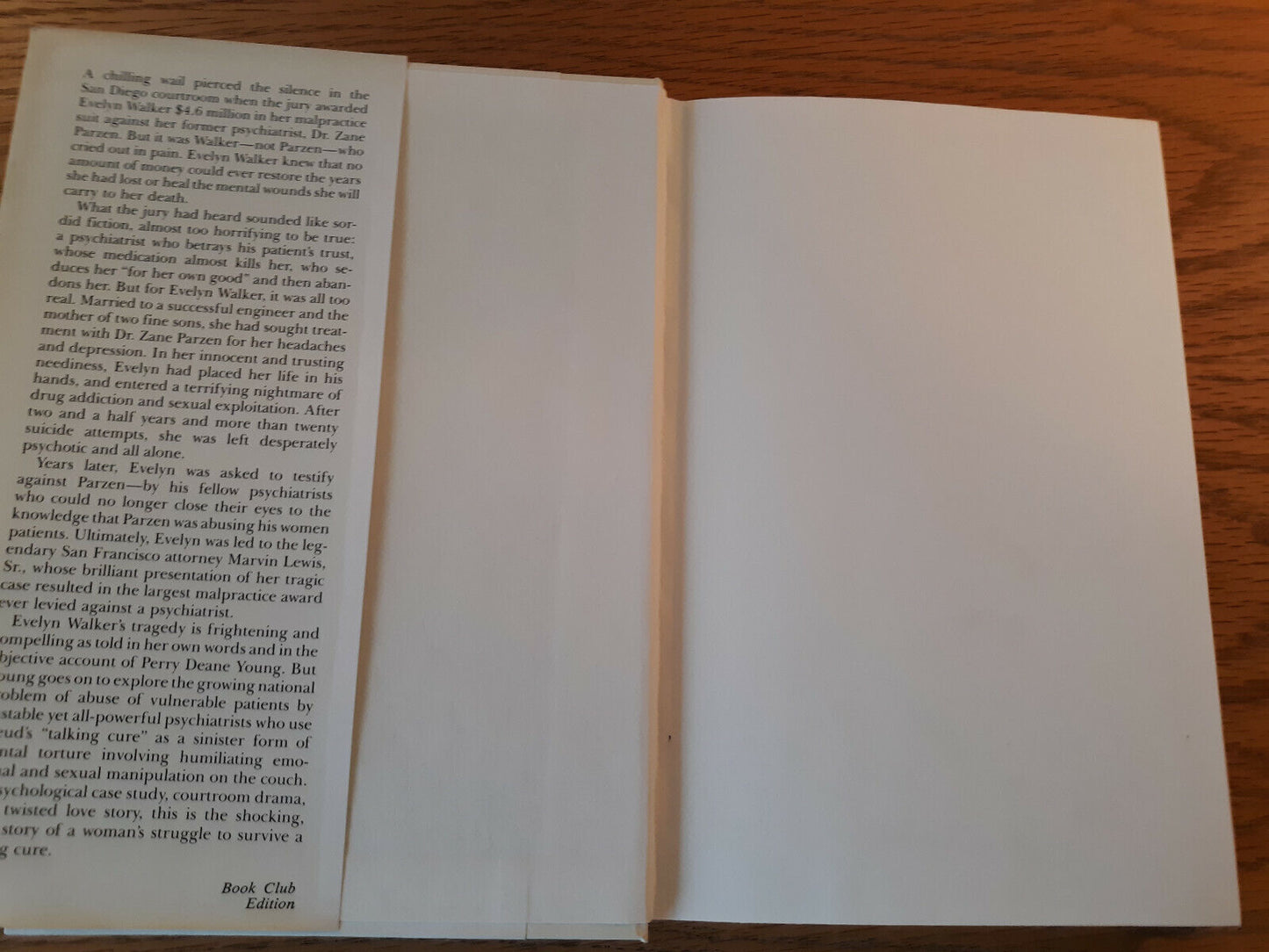 A Killing Cure Evelyn Walker 1986 Hardcover Dust Jacket Book Club Edition Perry
