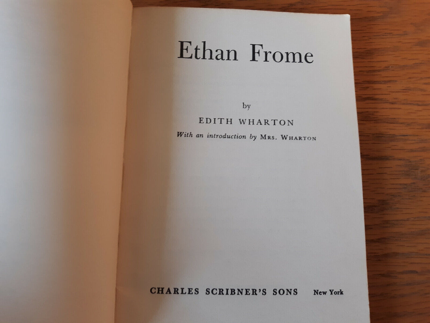 Ethan Frome by Edith Wharton, Vintage Paperback, Scribner Library Edition, 1939