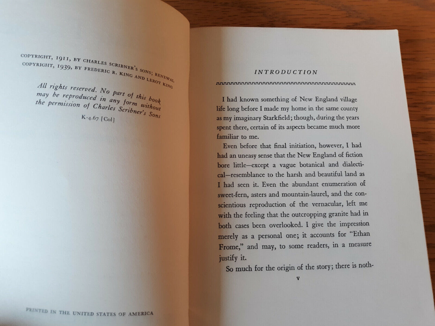 Ethan Frome by Edith Wharton, Vintage Paperback, Scribner Library Edition, 1939