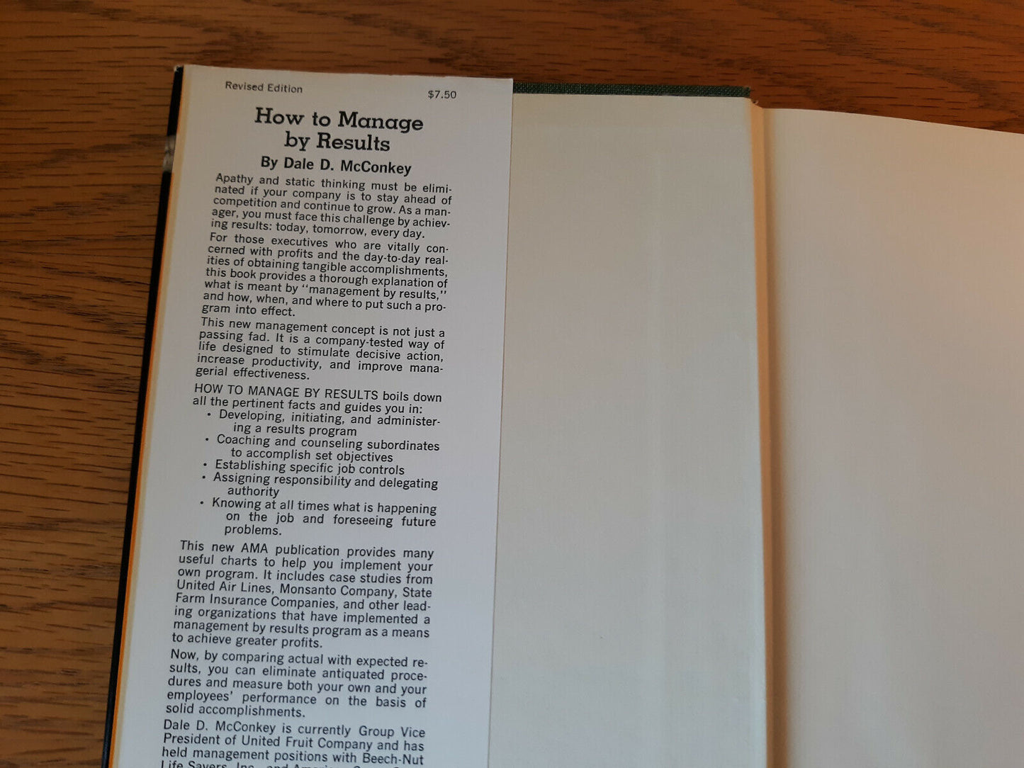 How To Manage By Results Dale McConkey 1967 Revised Edition Hardcover Dust Jacke