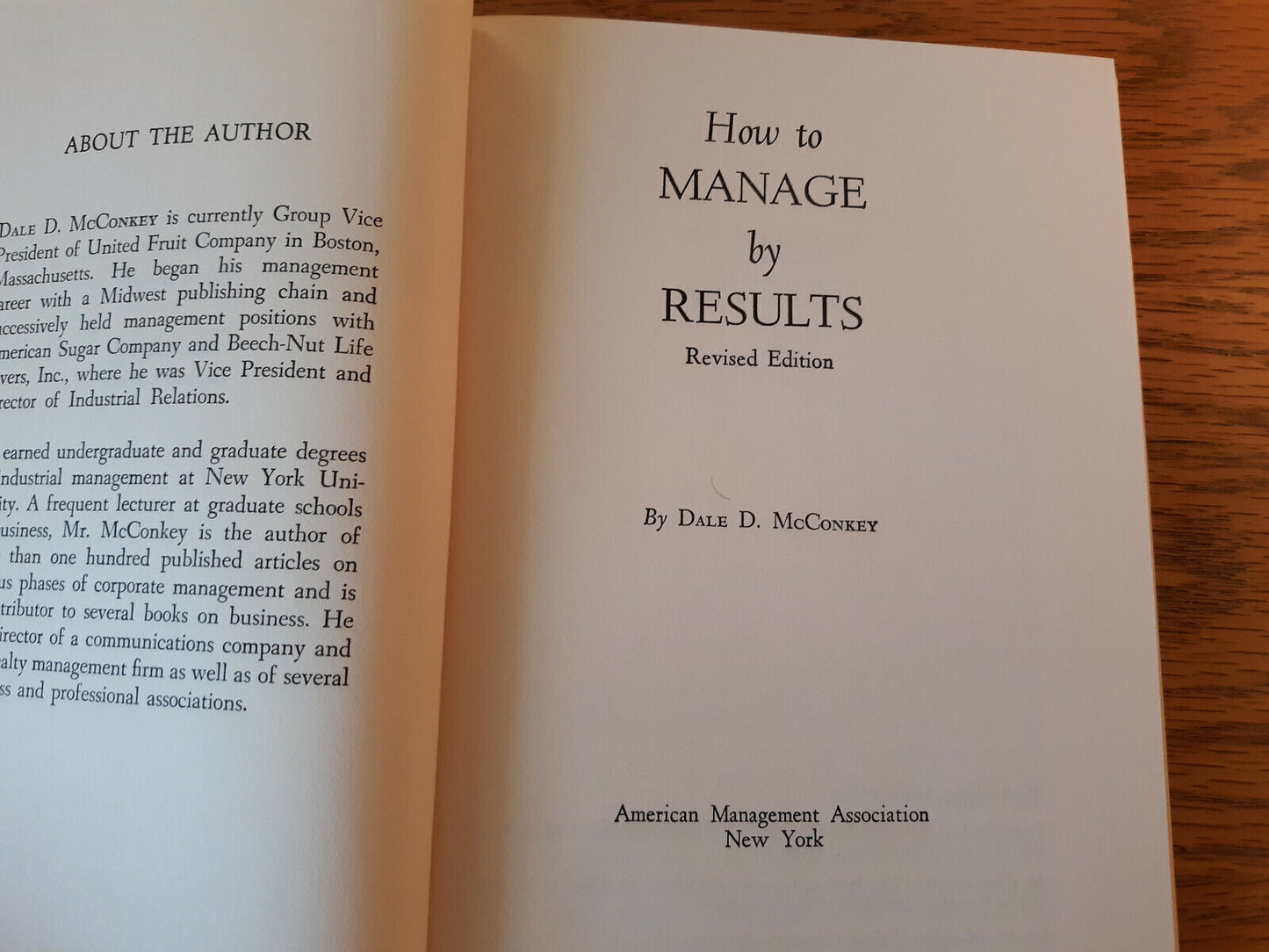 How To Manage By Results Dale McConkey 1967 Revised Edition Hardcover Dust Jacke