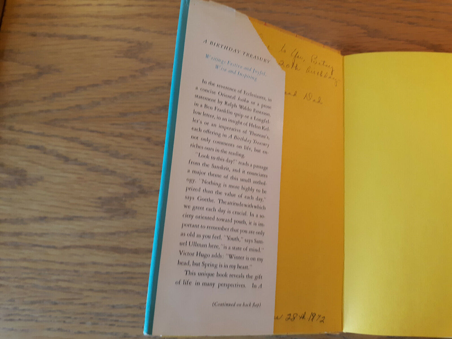 A Birthday Treasury Douglas Drake 1969 Hallmark Editions Hardcover Dust Jacket