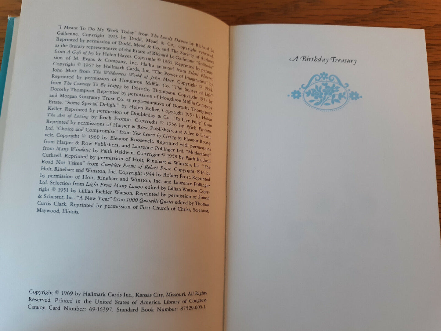 A Birthday Treasury Douglas Drake 1969 Hallmark Editions Hardcover Dust Jacket