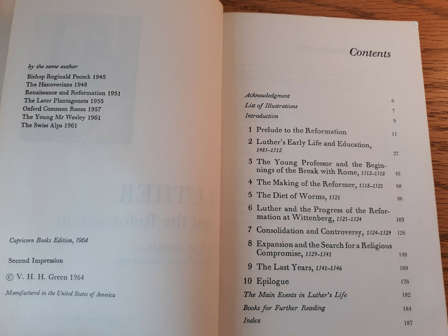Luther And The Reformation V H H Green 1964 Paperback Capricorn Books