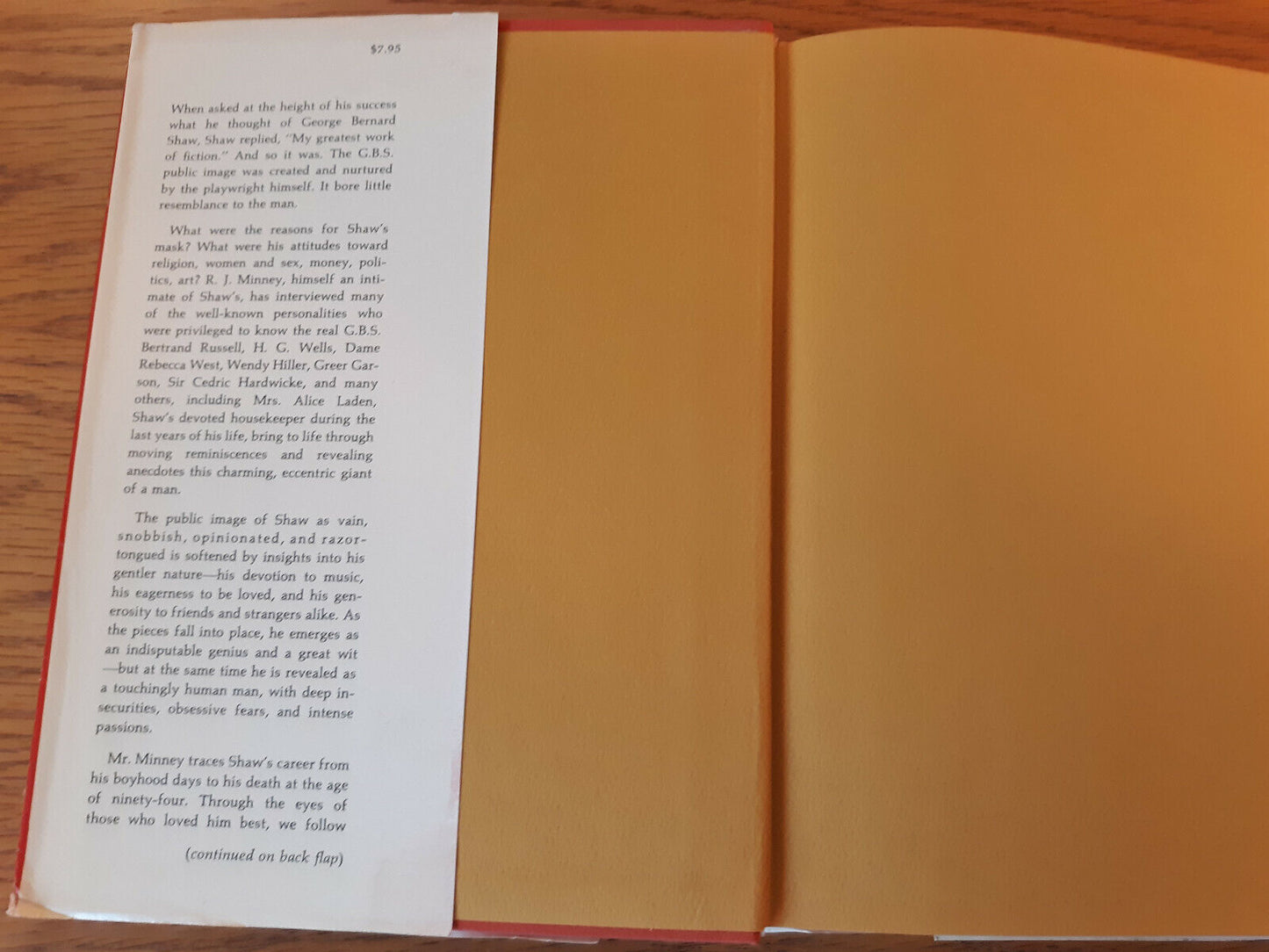 Recollections Of George Bernard Shaw R J Minney 1969 Prentice Hall Hardcover