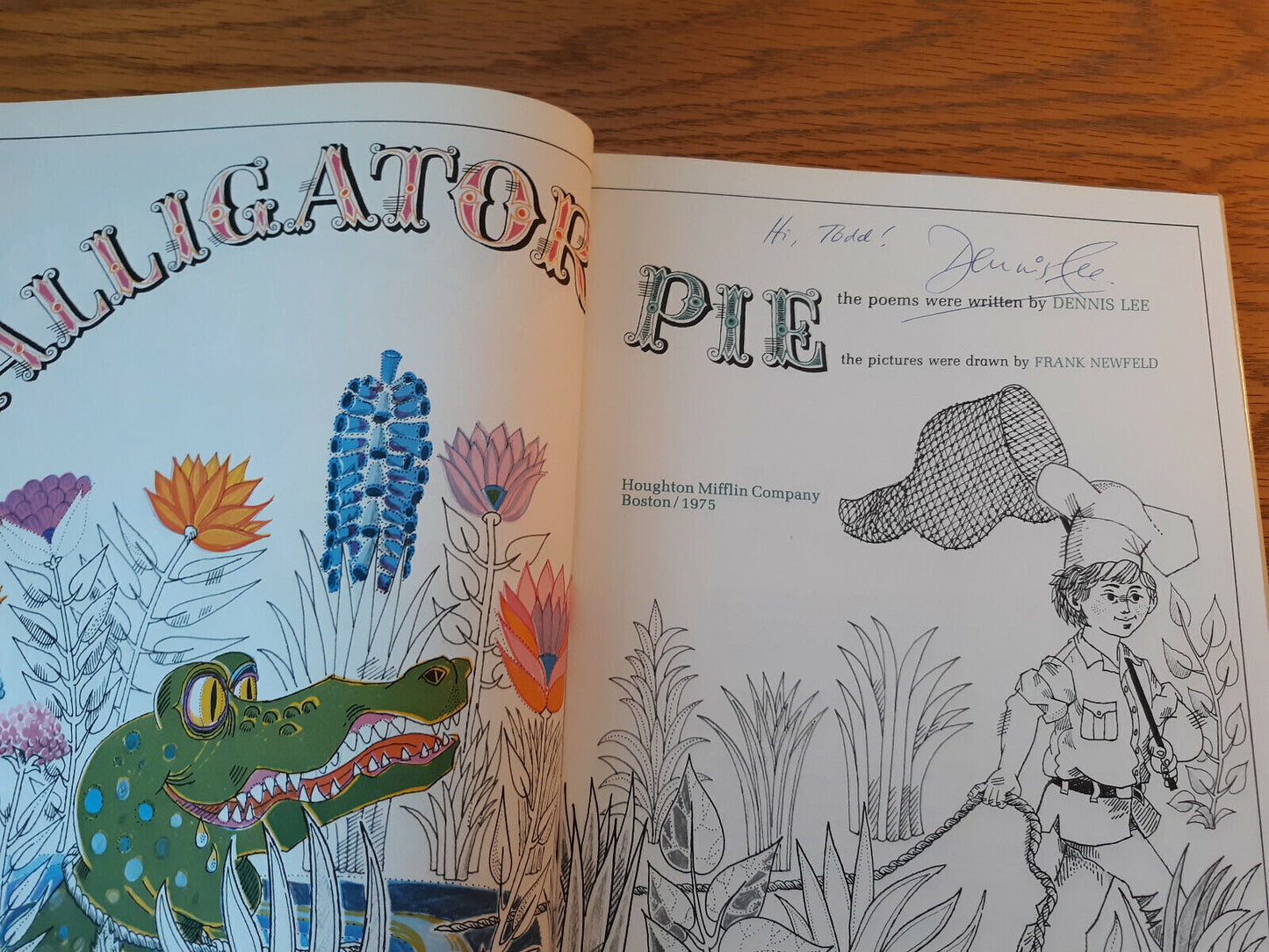 Alligator Pie Dennis Lee 1975 Hardcover Dust Jacket Signed Houghton Mifflin