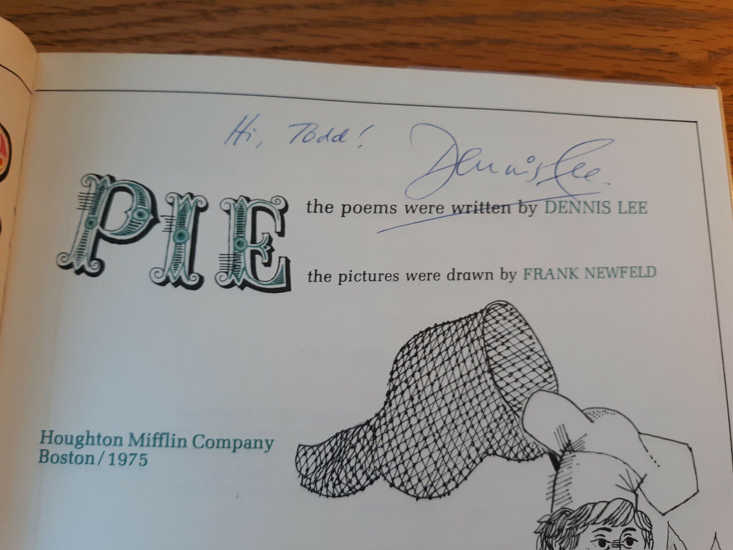 Alligator Pie Dennis Lee 1975 Hardcover Dust Jacket Signed Houghton Mifflin