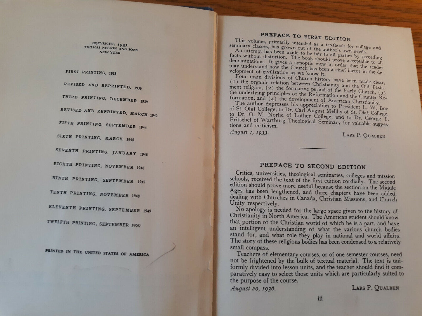 A History Of The Christian Church Lars P Qualben 1950 Hardcover Thomas Nelson An