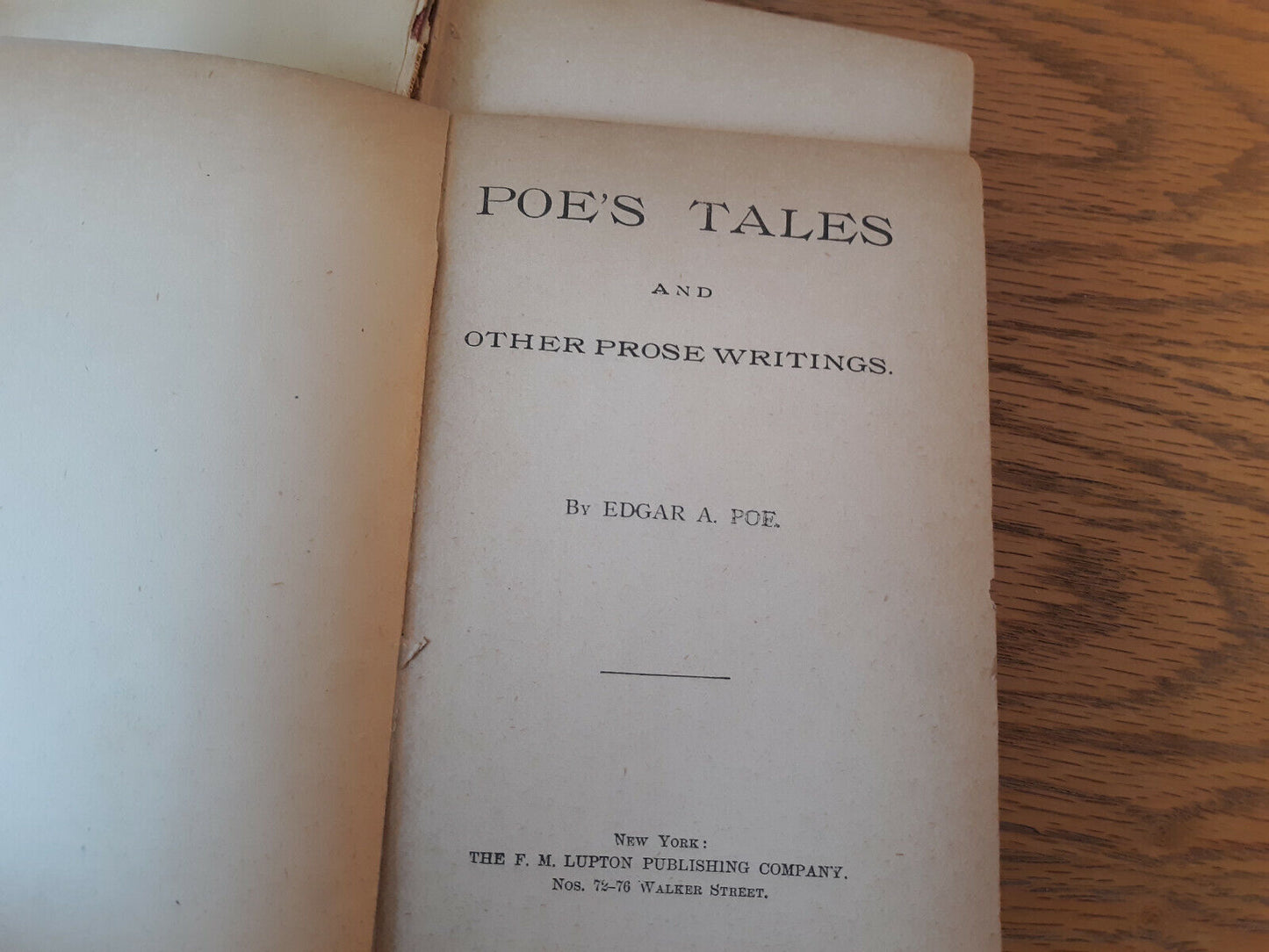 Poe's Tales And Other Prose Writings Edgar A Poe F M Lupton Hardcover