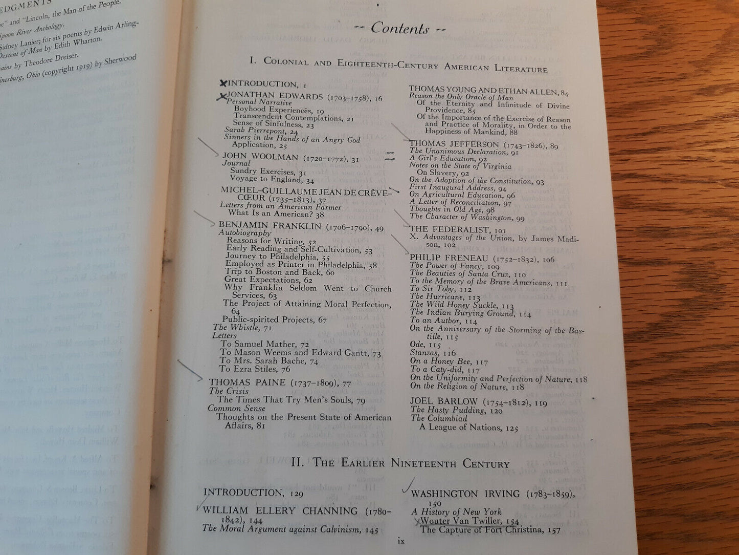 A College Book Of American Literature Briefer Course Milton Ellis 1940 Hardcover