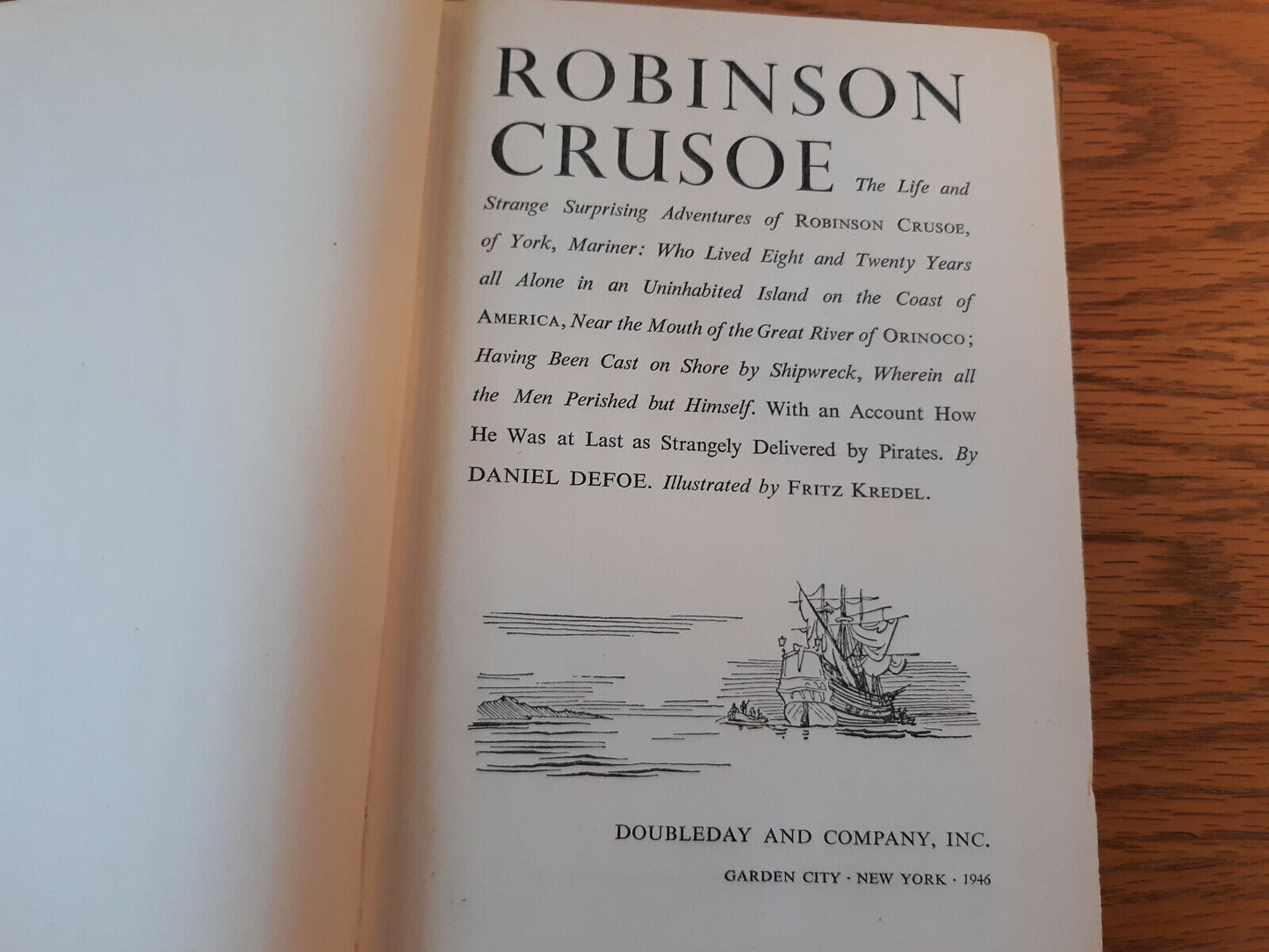 Robinson Crusoe Daniel Defoe 1946 Doubleday Hardcover