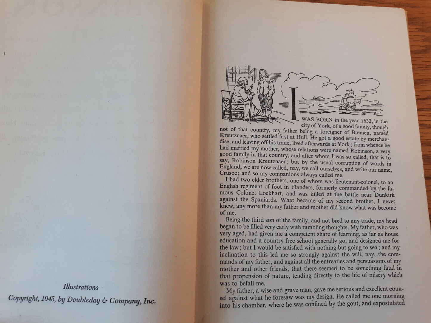 Robinson Crusoe Daniel Defoe 1946 Doubleday Hardcover
