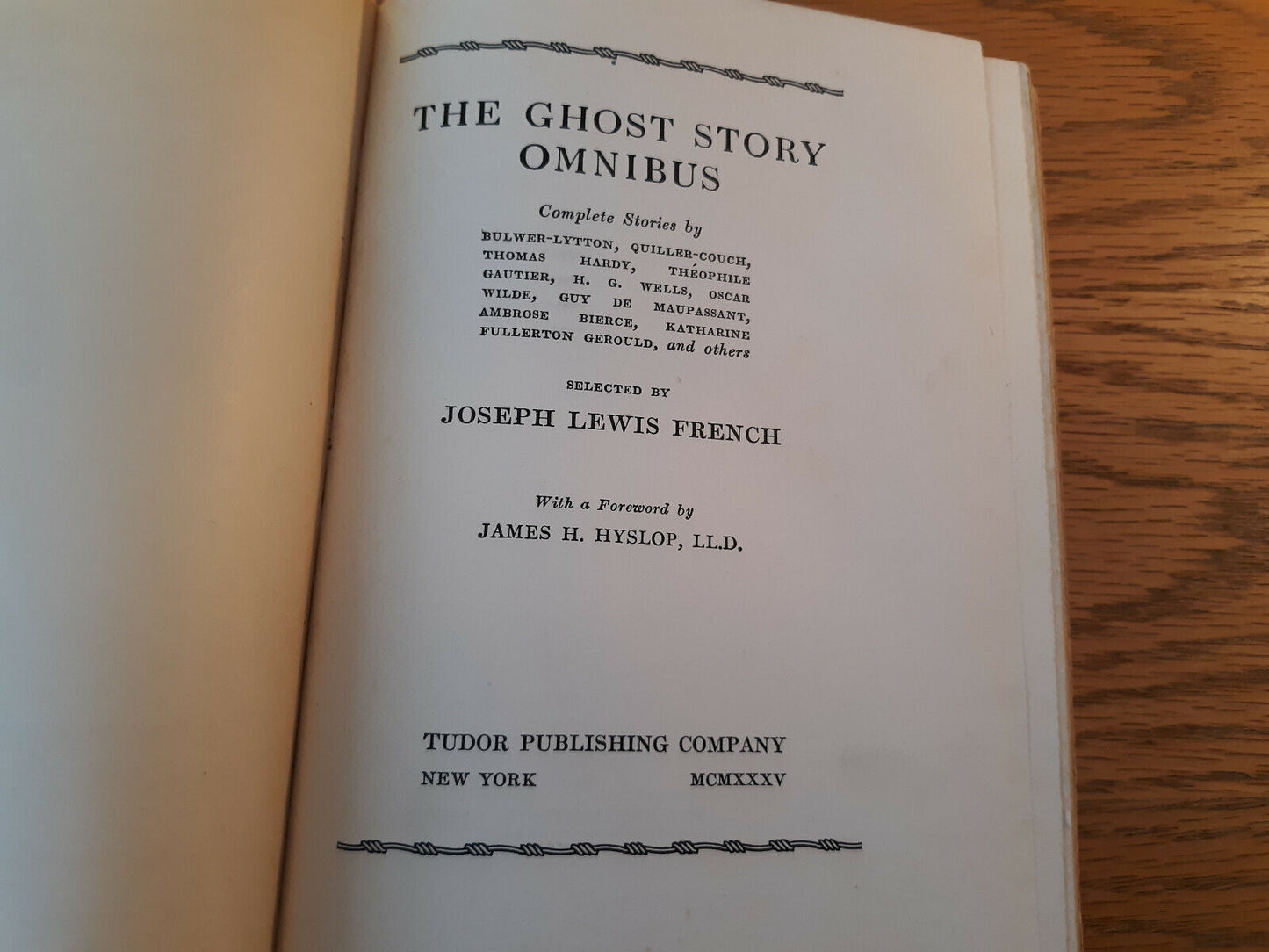 The Ghost Story Omnibus Joseph Lewis French 1935 Hardcover Tudor Publishing