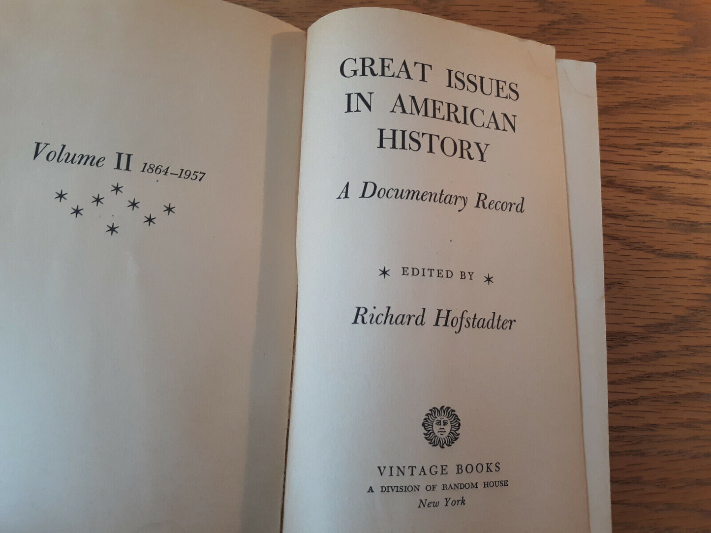 1958 Great Issues in American History Richard Hofstadter Volume 2 Paperback