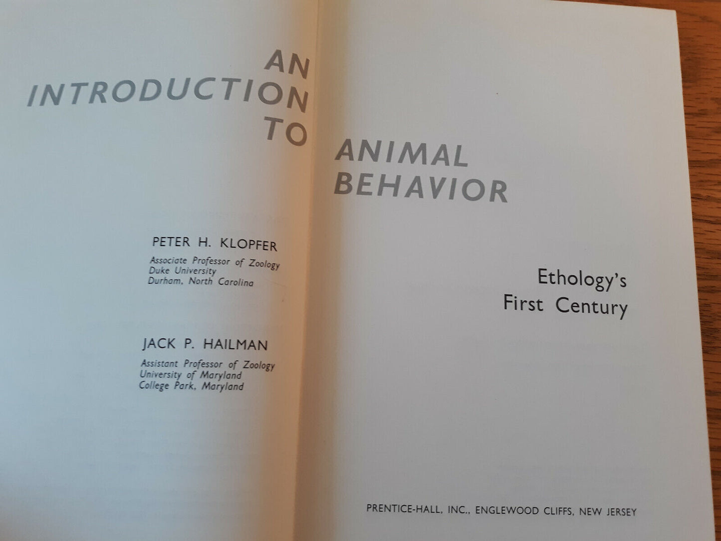 An Introduction To Animal Behavior Peter H Klopfer 1967 Hardcover Prentice Hall