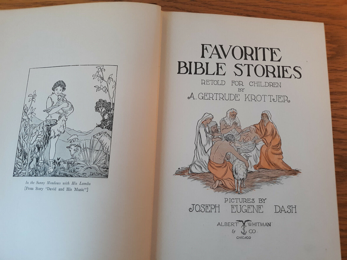 A. Gertrude Krottjer Favorite Bible Stories Albert Whitman 1937 5th Printing